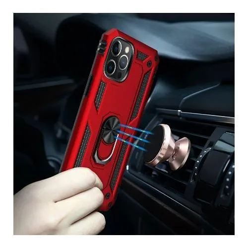 Military Series Red Kickstand Case - iPhone 12 Pro Max