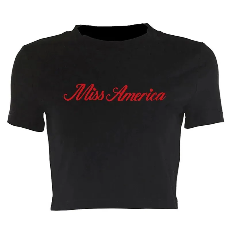 Miss America Stylish Print Crop Top