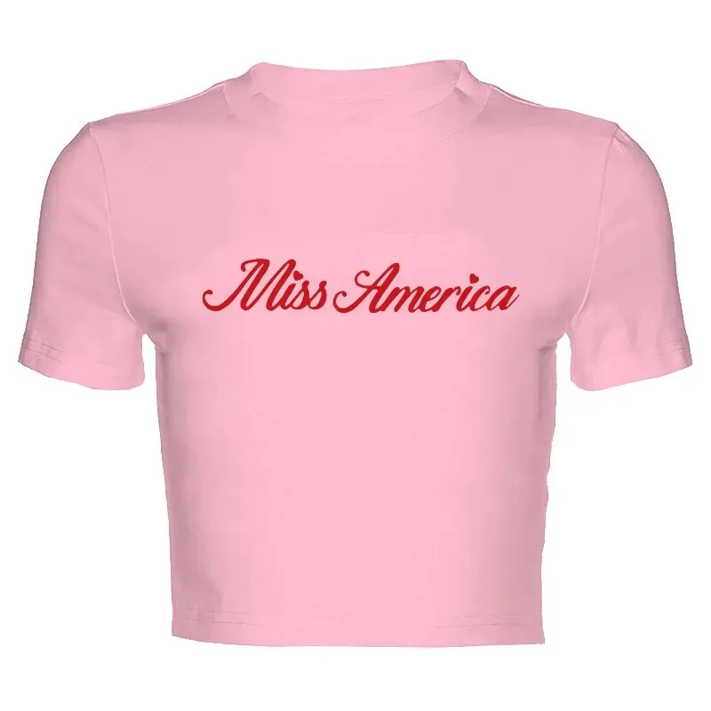 Miss America Stylish Print Crop Top