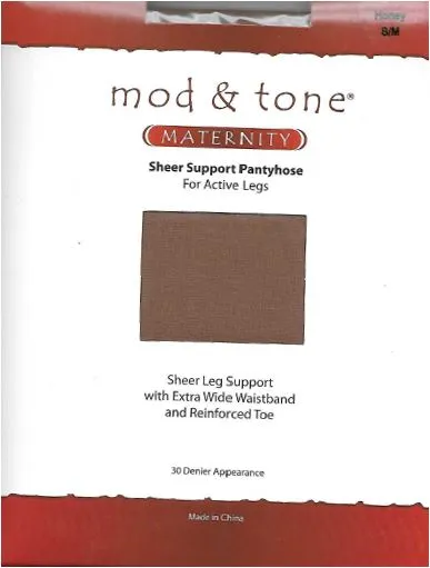 Mod & Tone Maternity Sheer Support Pantyhose 30 Denier-320 MTY
