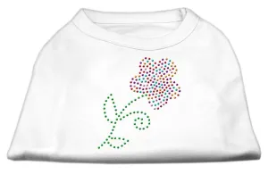 Multi-Colored Flower Rhinestone Shirt White XL (16)