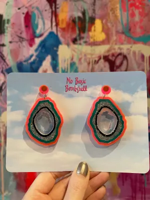 Multi Colored Geodes Earrings by No Basic Bombshell