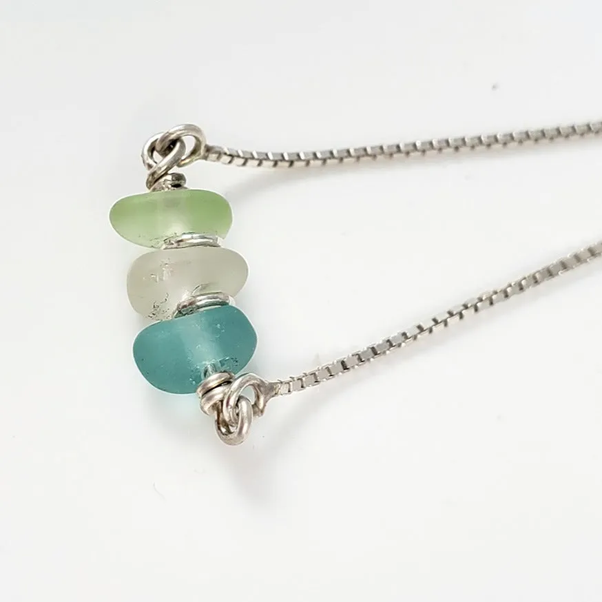 Multi-Colored Sea Glass Beads Necklace