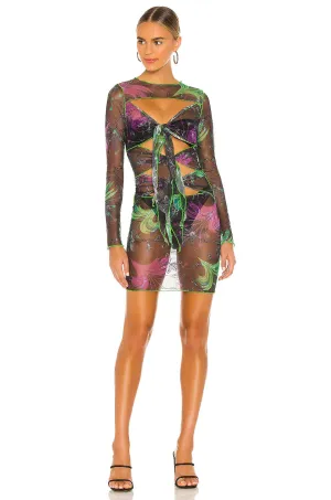Multi Tie Stylish Mesh Dress
