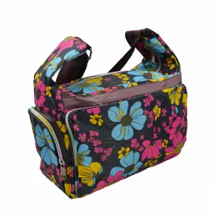 Multicolored Shoulder Bag with Colorful Floral Pattern