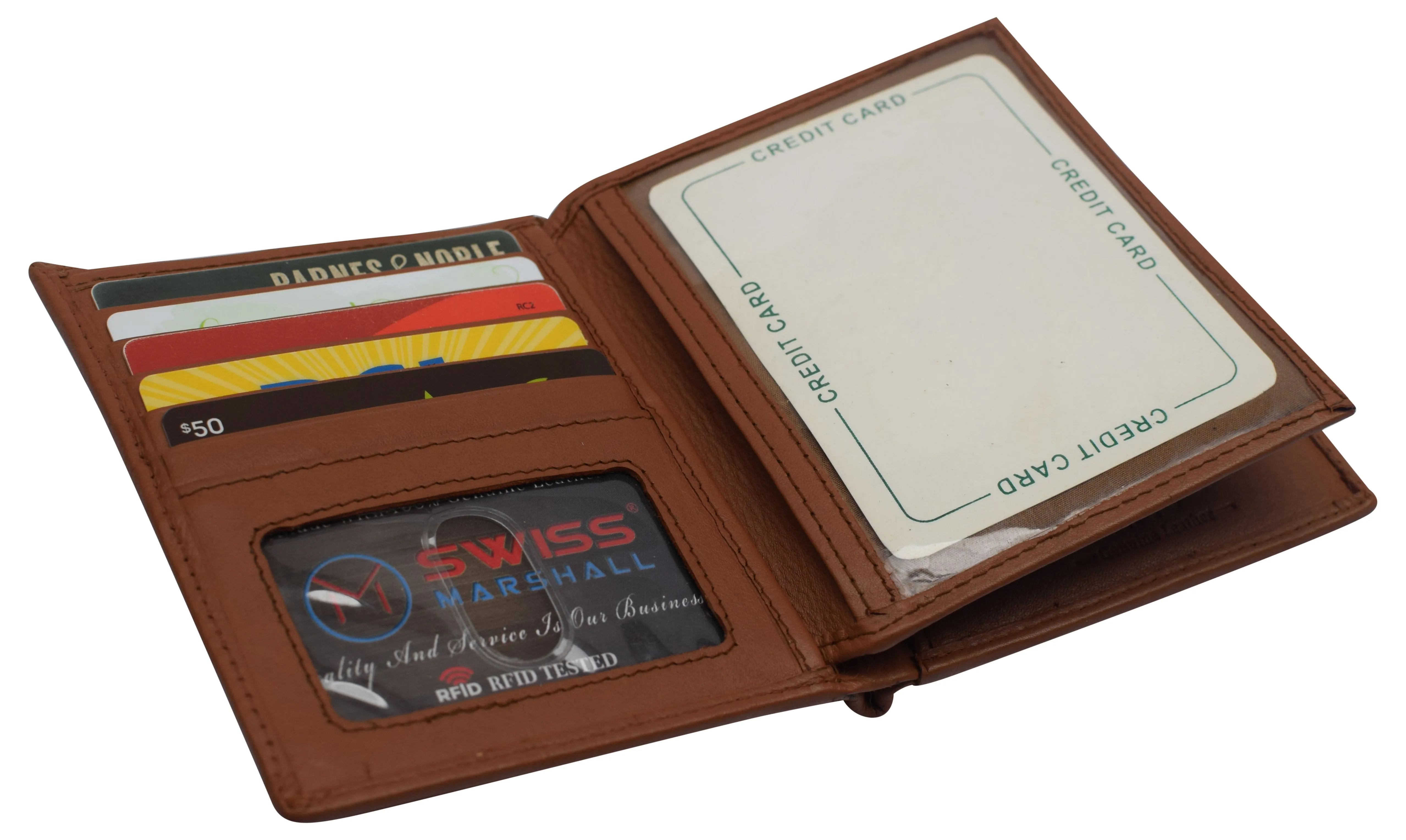 Napa Leather Hipster Bifold Wallet for Men With ID Window and RFID Blocking