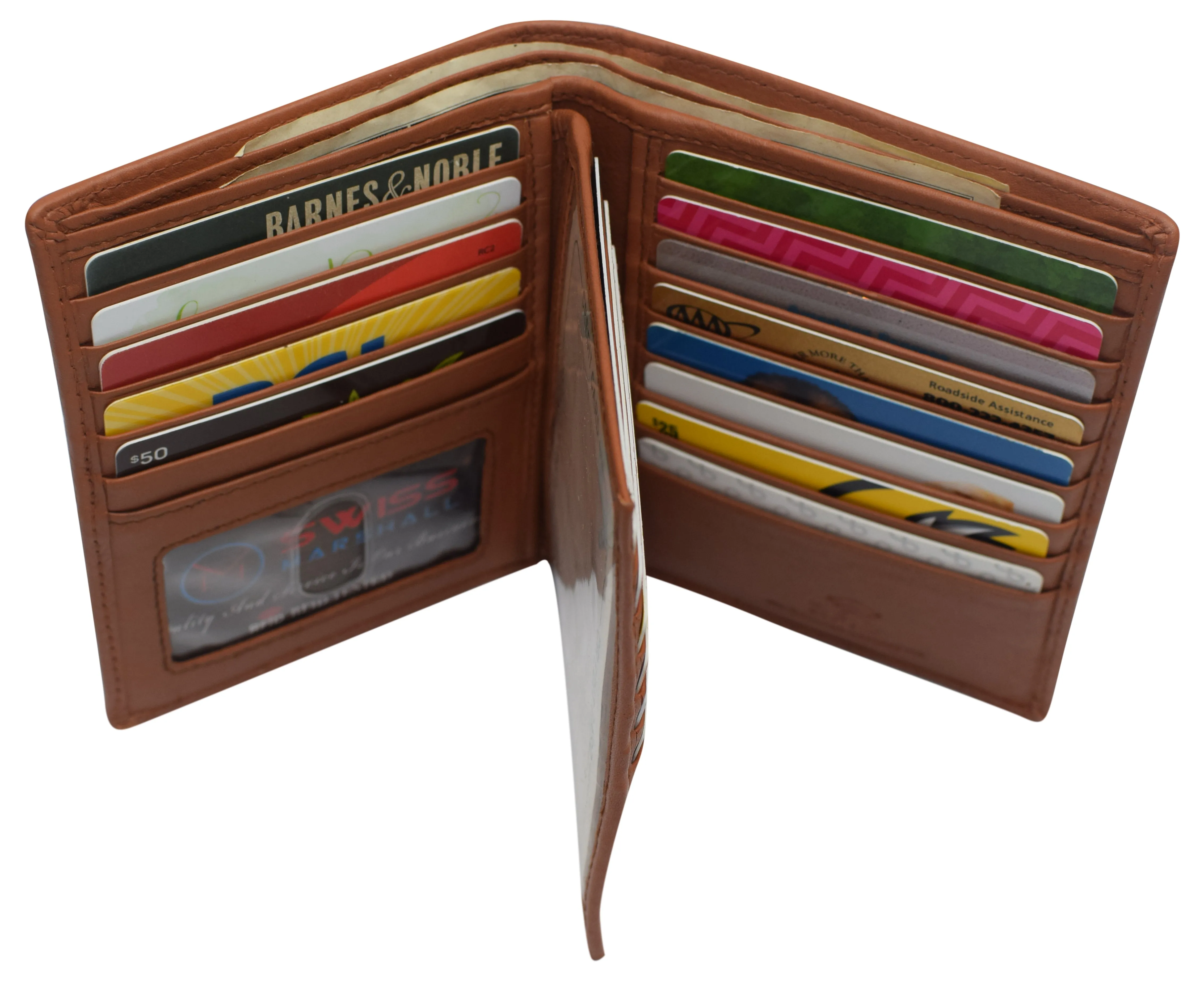 Napa Leather Hipster Bifold Wallet for Men With ID Window and RFID Blocking