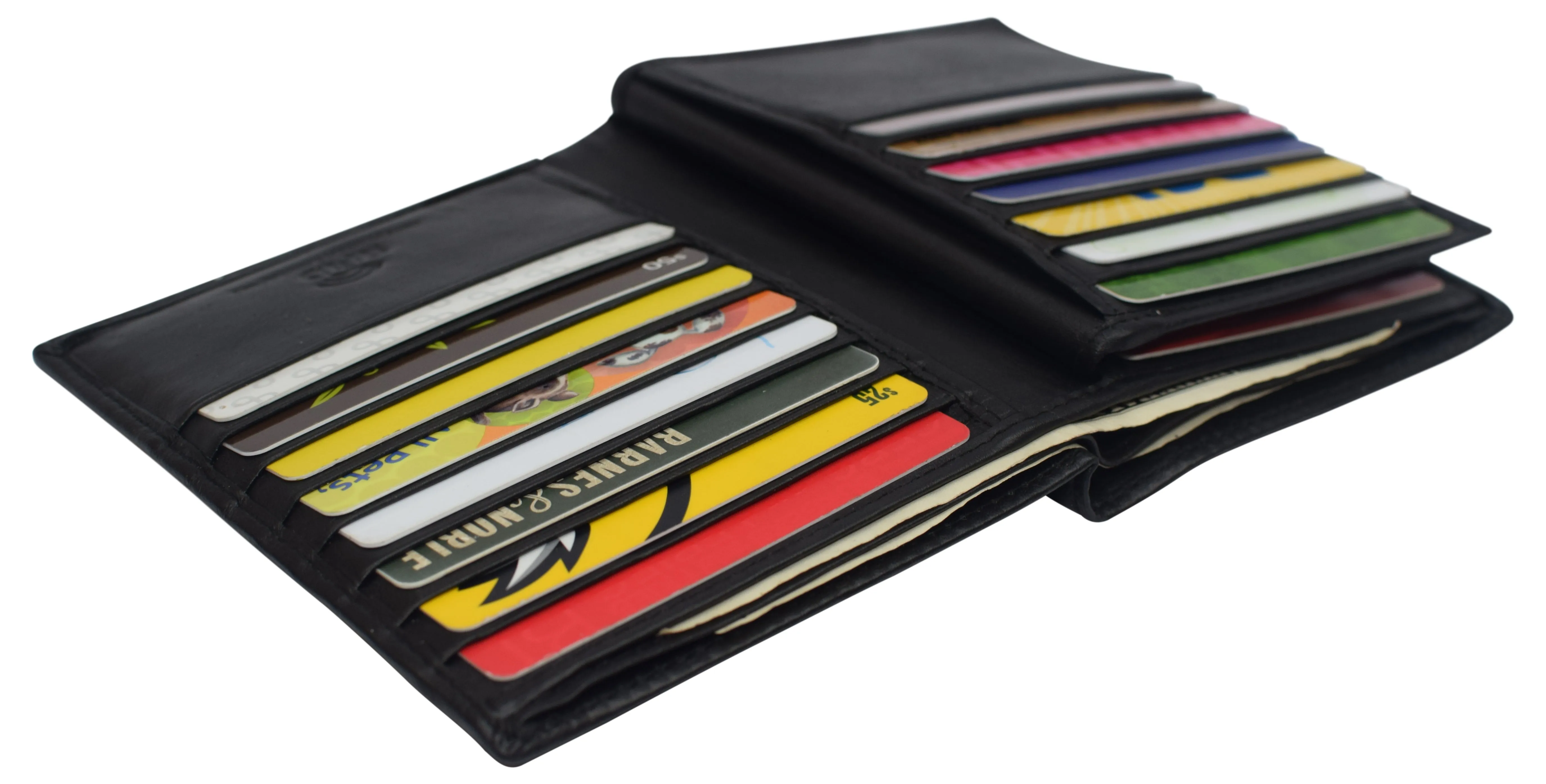 Napa Leather Hipster Bifold Wallet for Men With ID Window and RFID Blocking