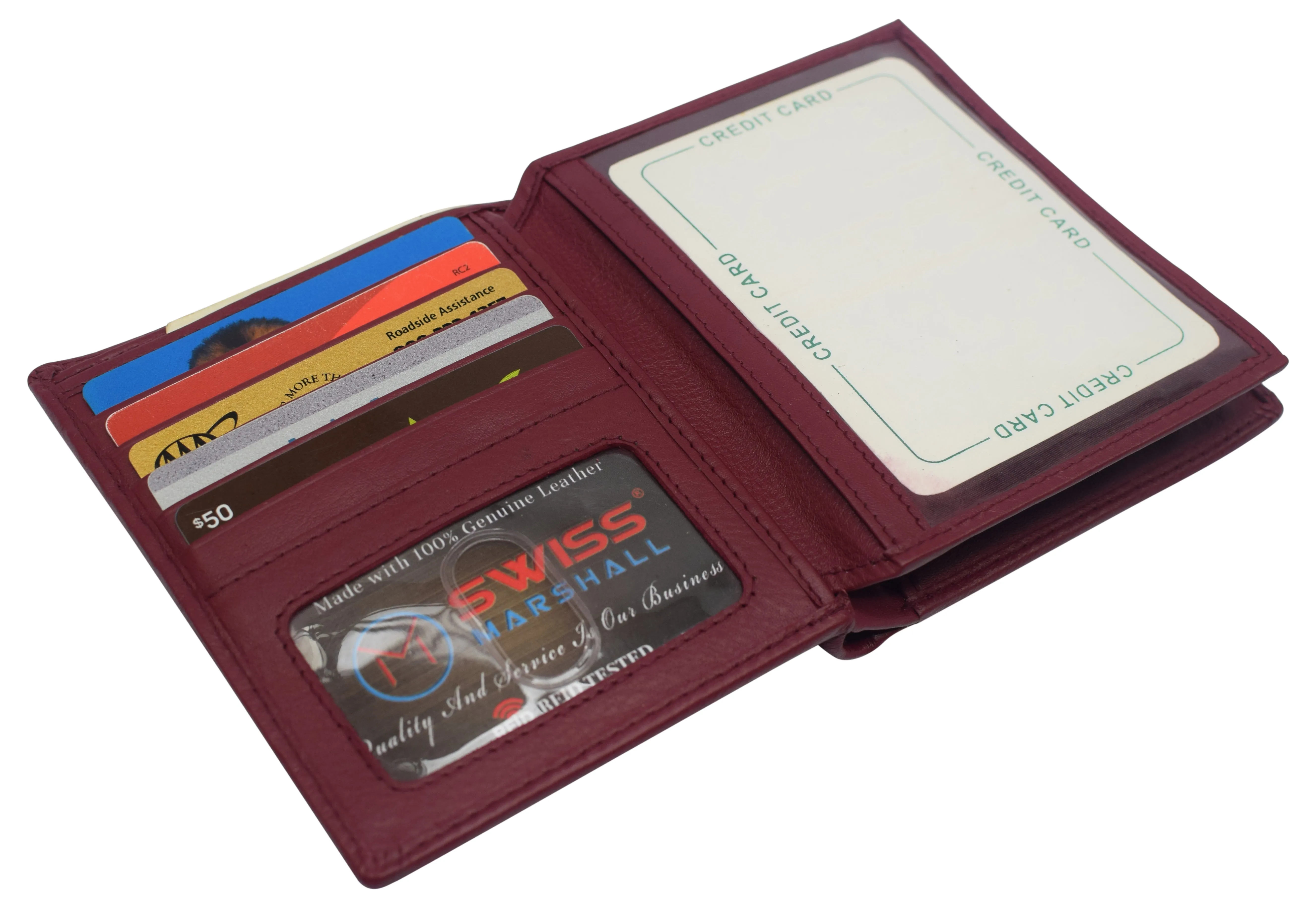Napa Leather Hipster Bifold Wallet for Men With ID Window and RFID Blocking