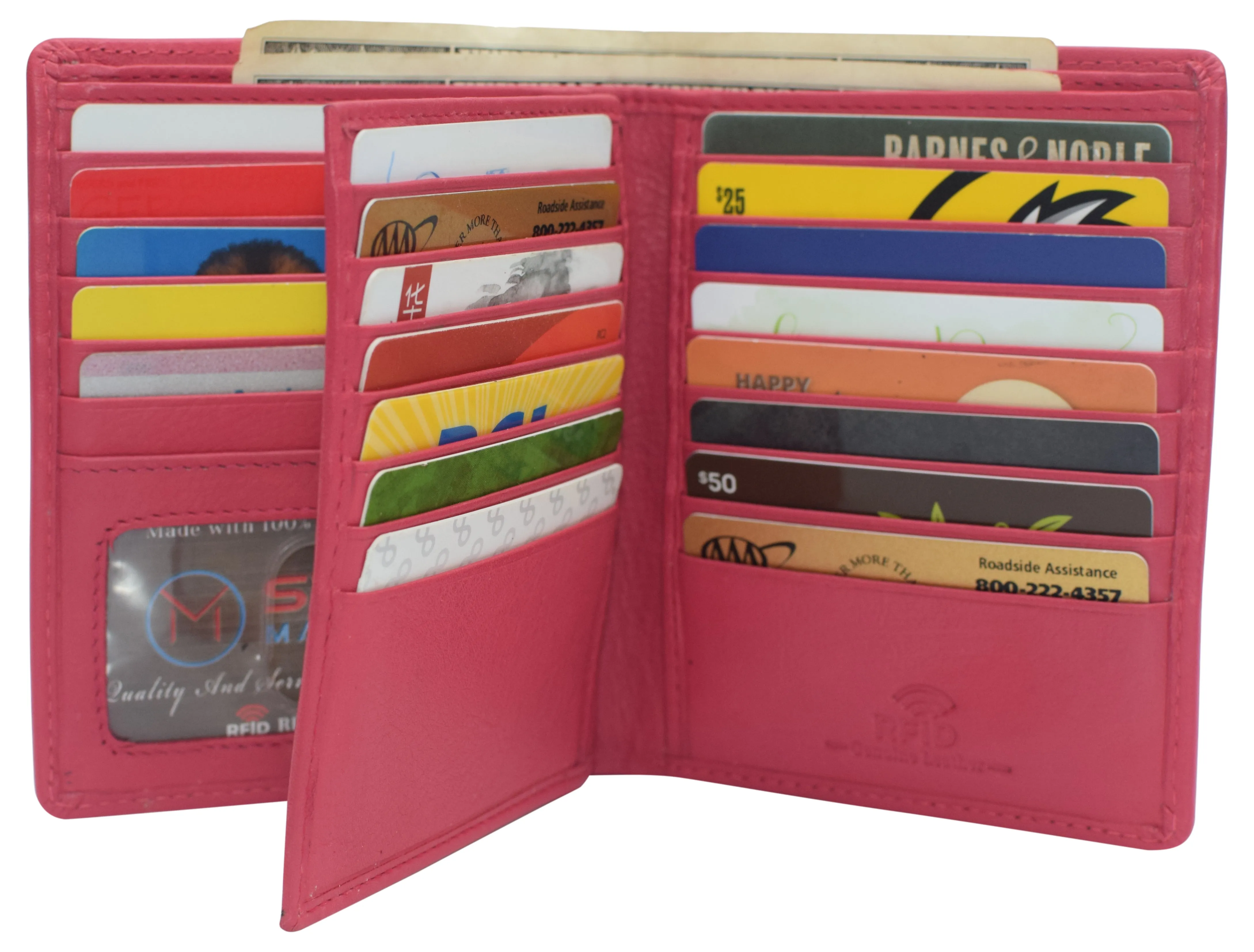 Napa Leather Hipster Bifold Wallet for Men With ID Window and RFID Blocking