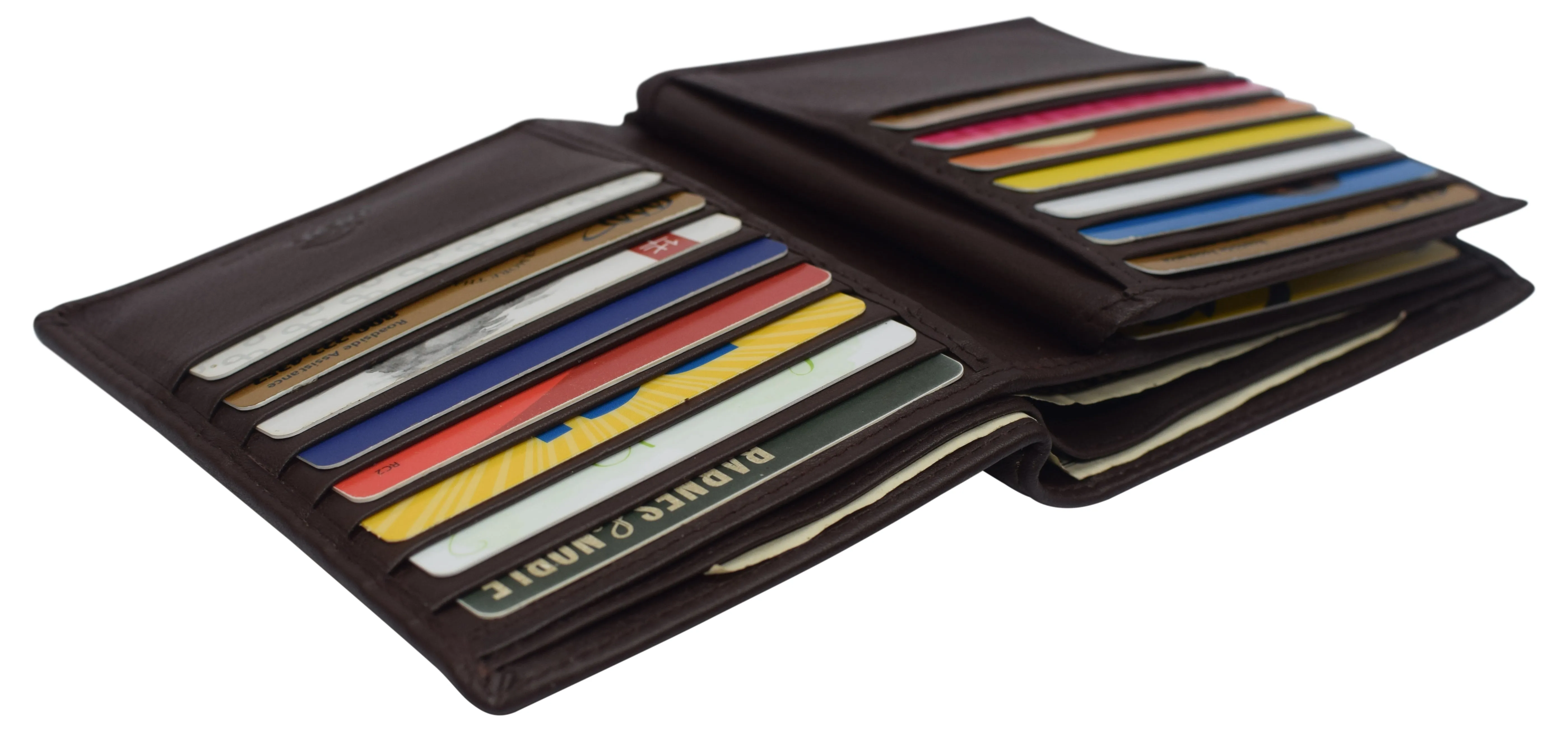 Napa Leather Hipster Bifold Wallet for Men With ID Window and RFID Blocking