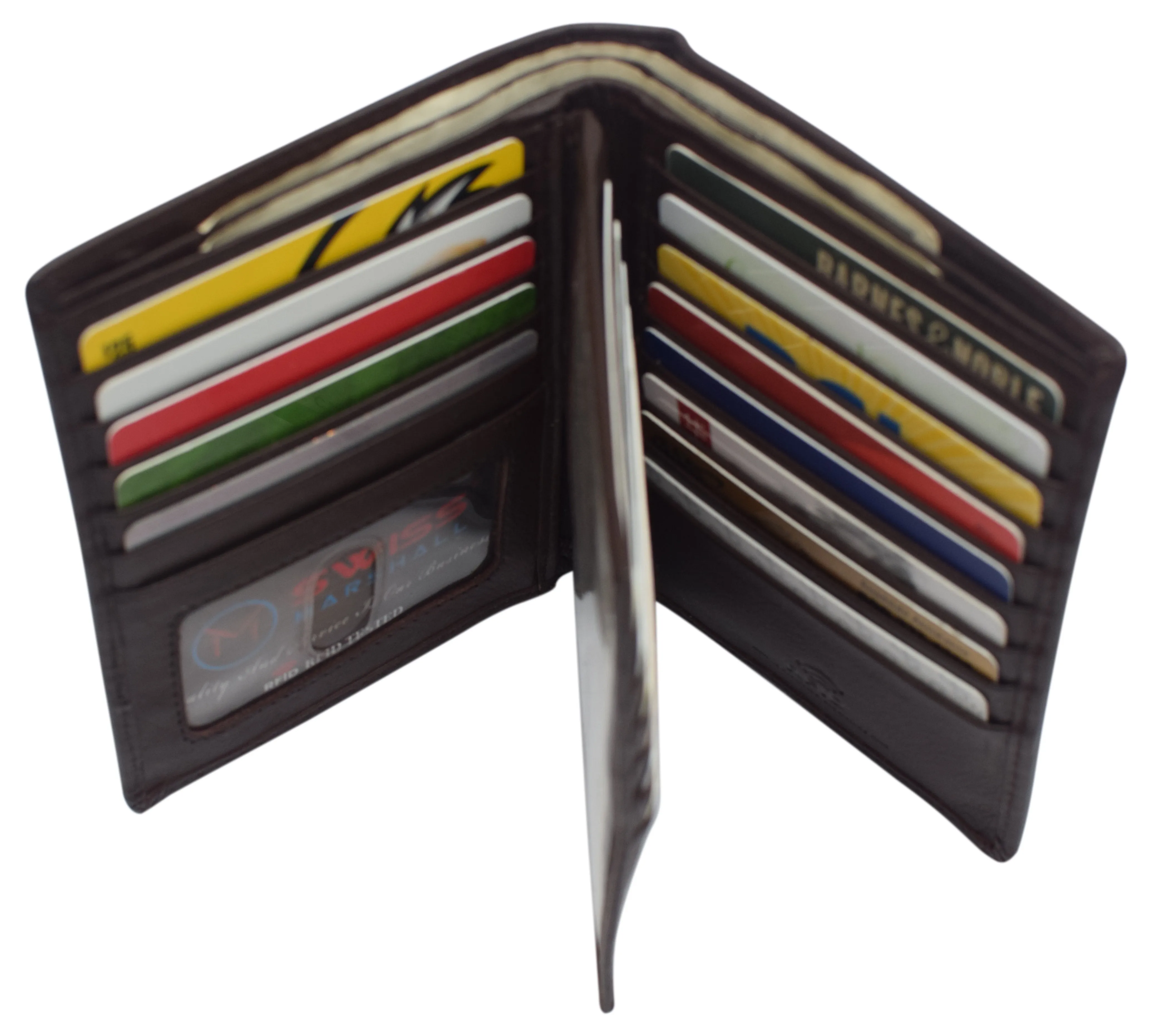 Napa Leather Hipster Bifold Wallet for Men With ID Window and RFID Blocking