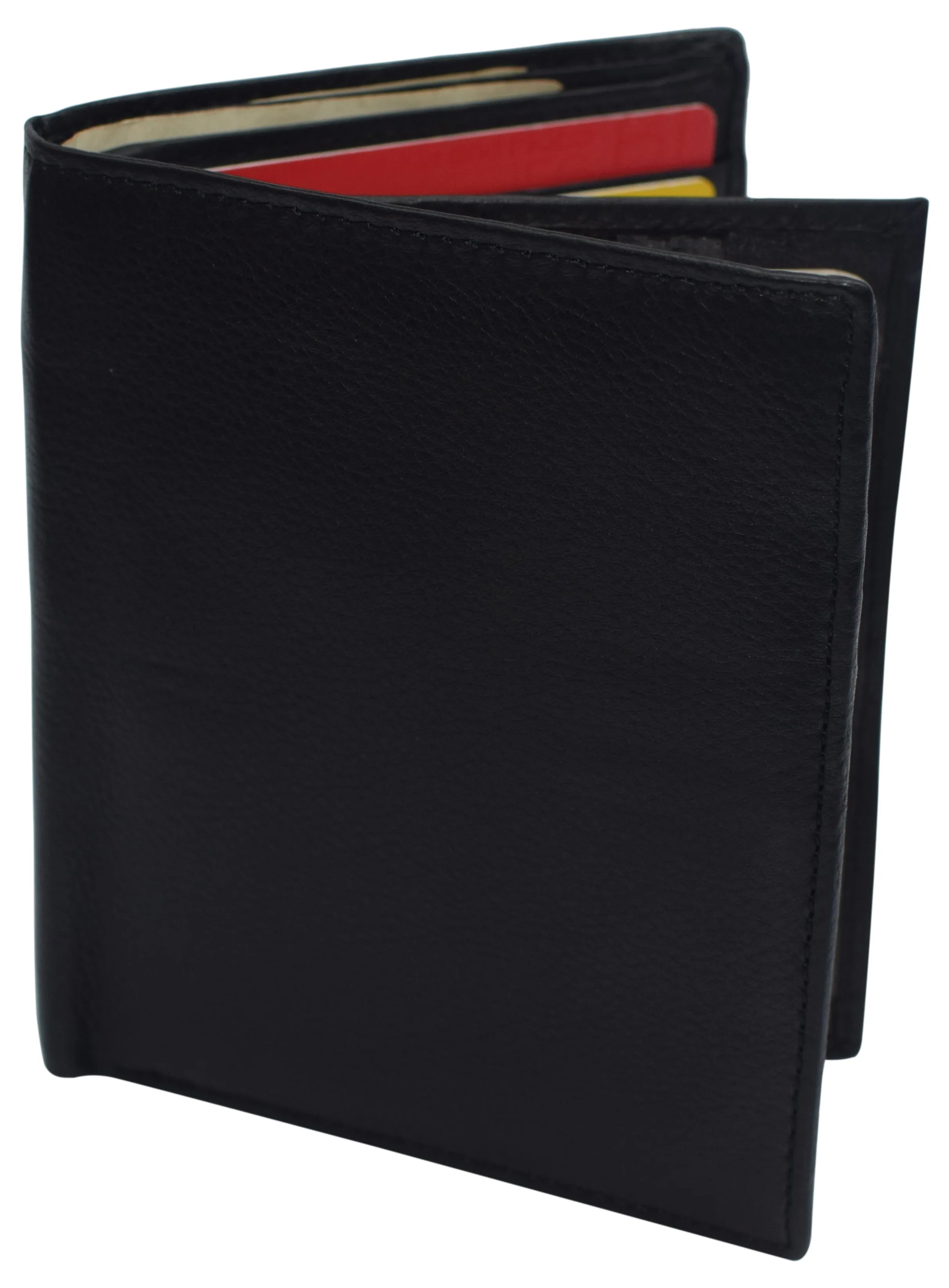 Napa Leather Hipster Bifold Wallet for Men With ID Window and RFID Blocking
