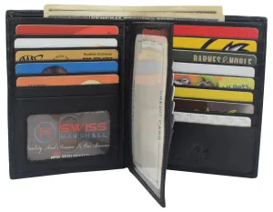 Napa Leather Hipster Bifold Wallet for Men With ID Window and RFID Blocking