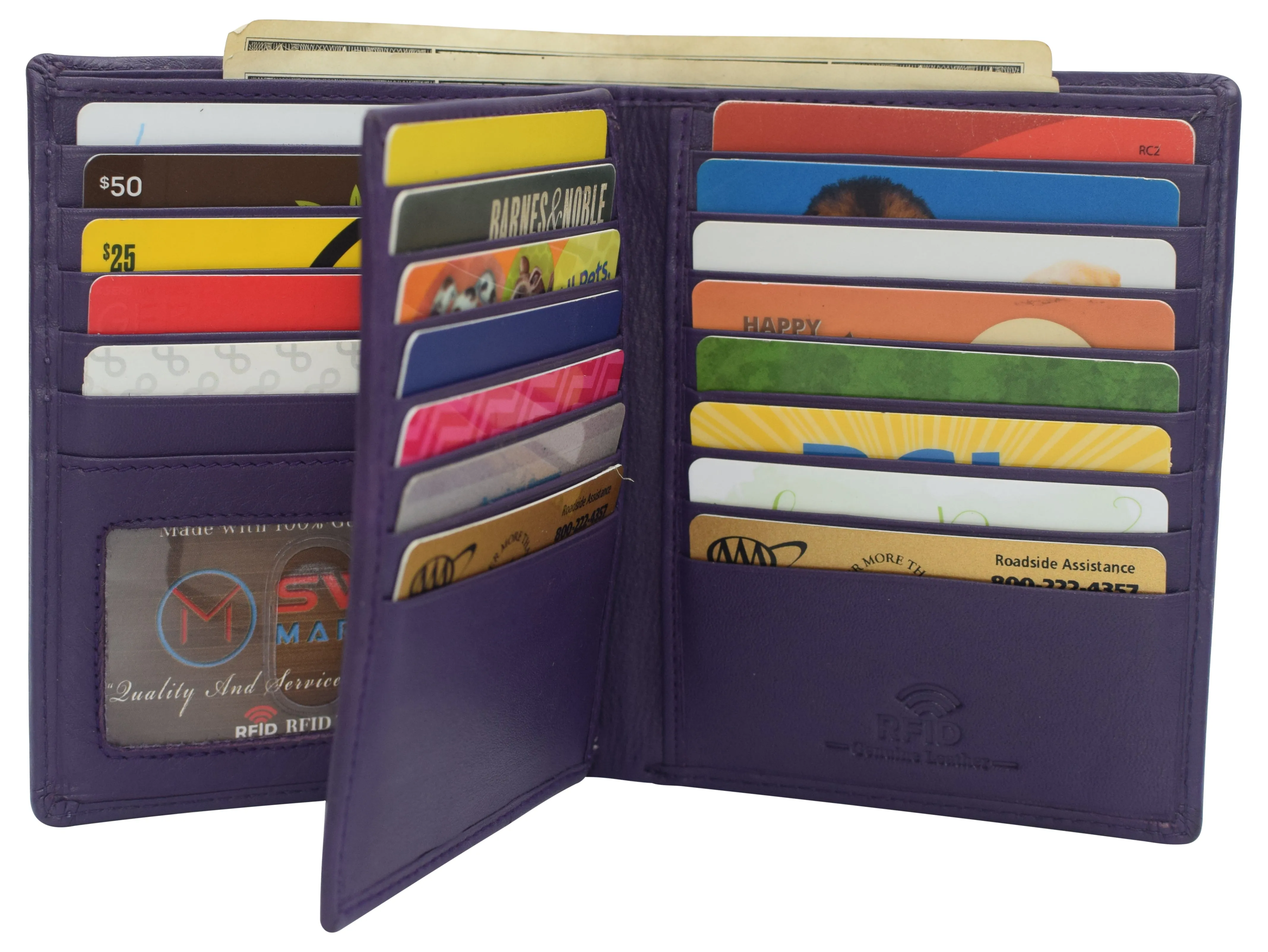 Napa Leather Hipster Bifold Wallet for Men With ID Window and RFID Blocking