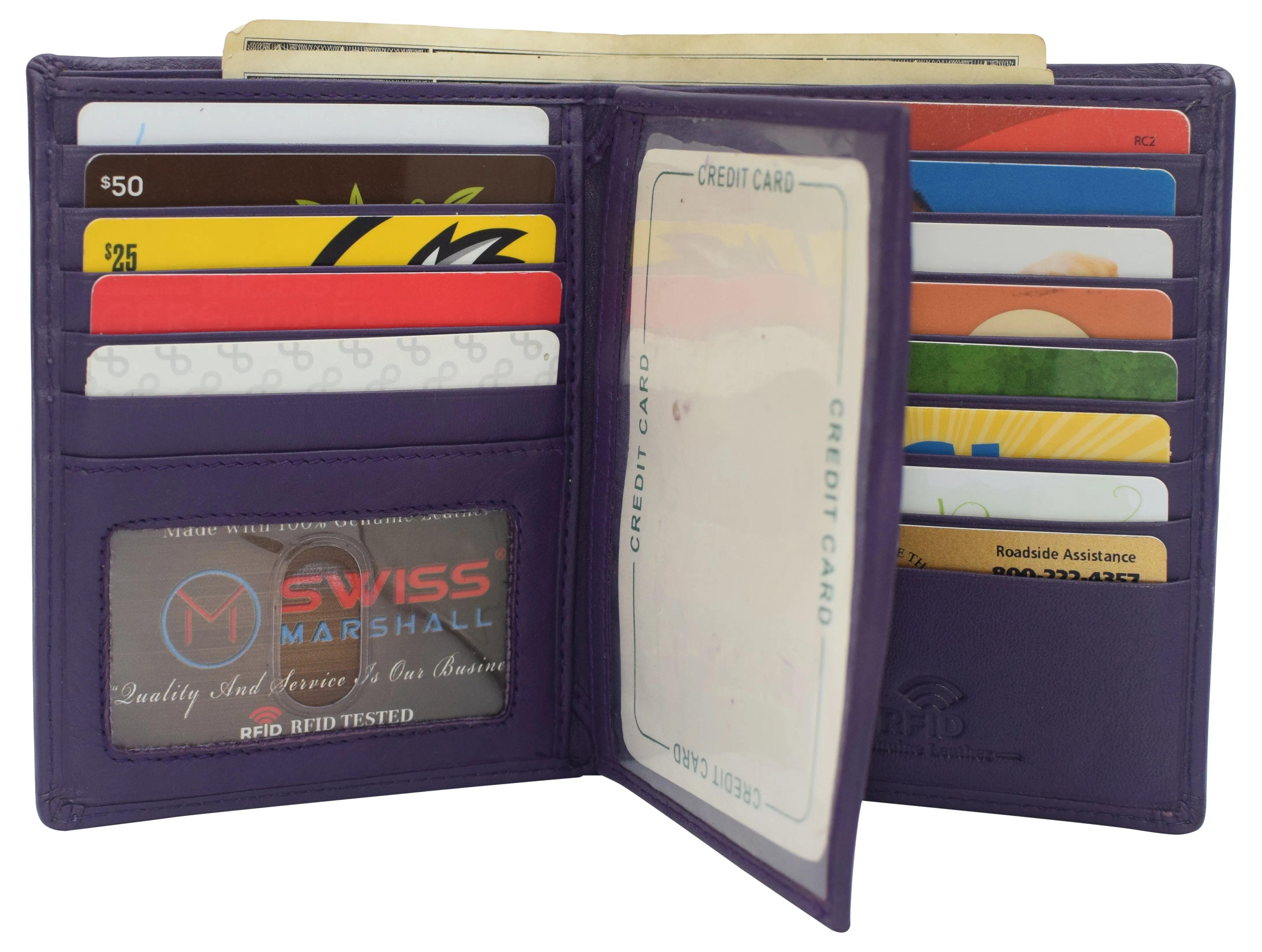 Napa Leather Hipster Bifold Wallet for Men With ID Window and RFID Blocking