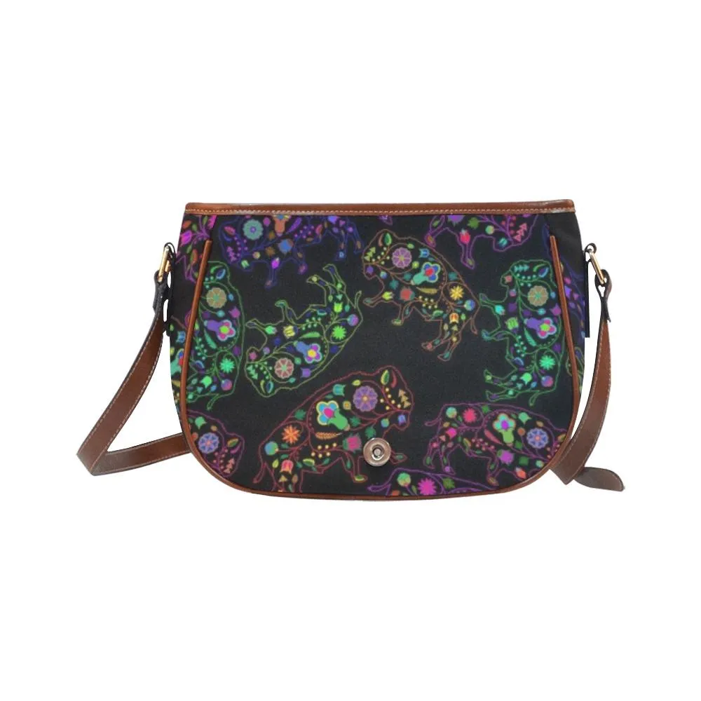 Neon Floral Buffalos Saddle Bag/Large
