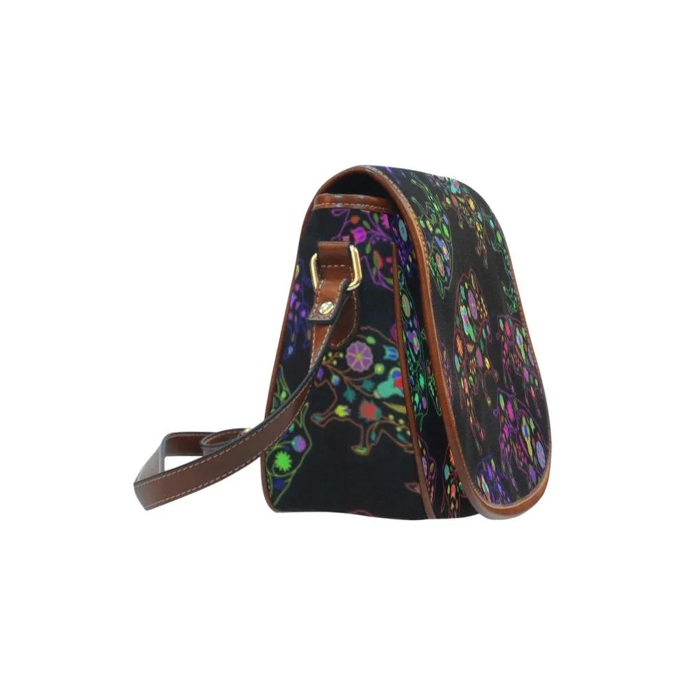Neon Floral Buffalos Saddle Bag/Large
