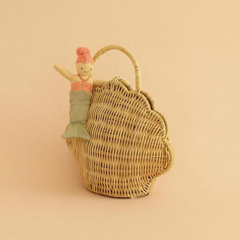 Olli Ella Rattan Shell Bag - Straw