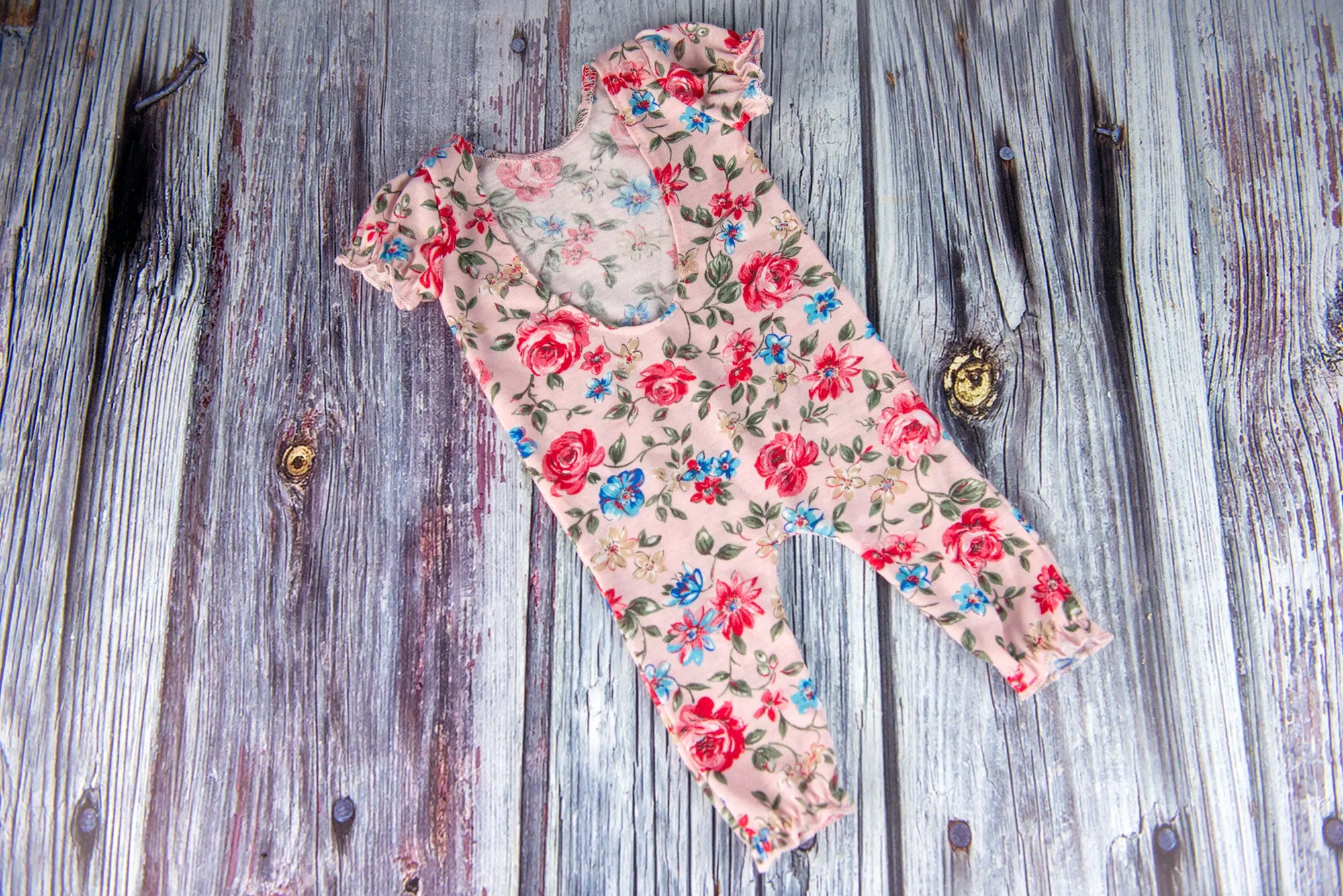 Open Foot Pajamas - Floral