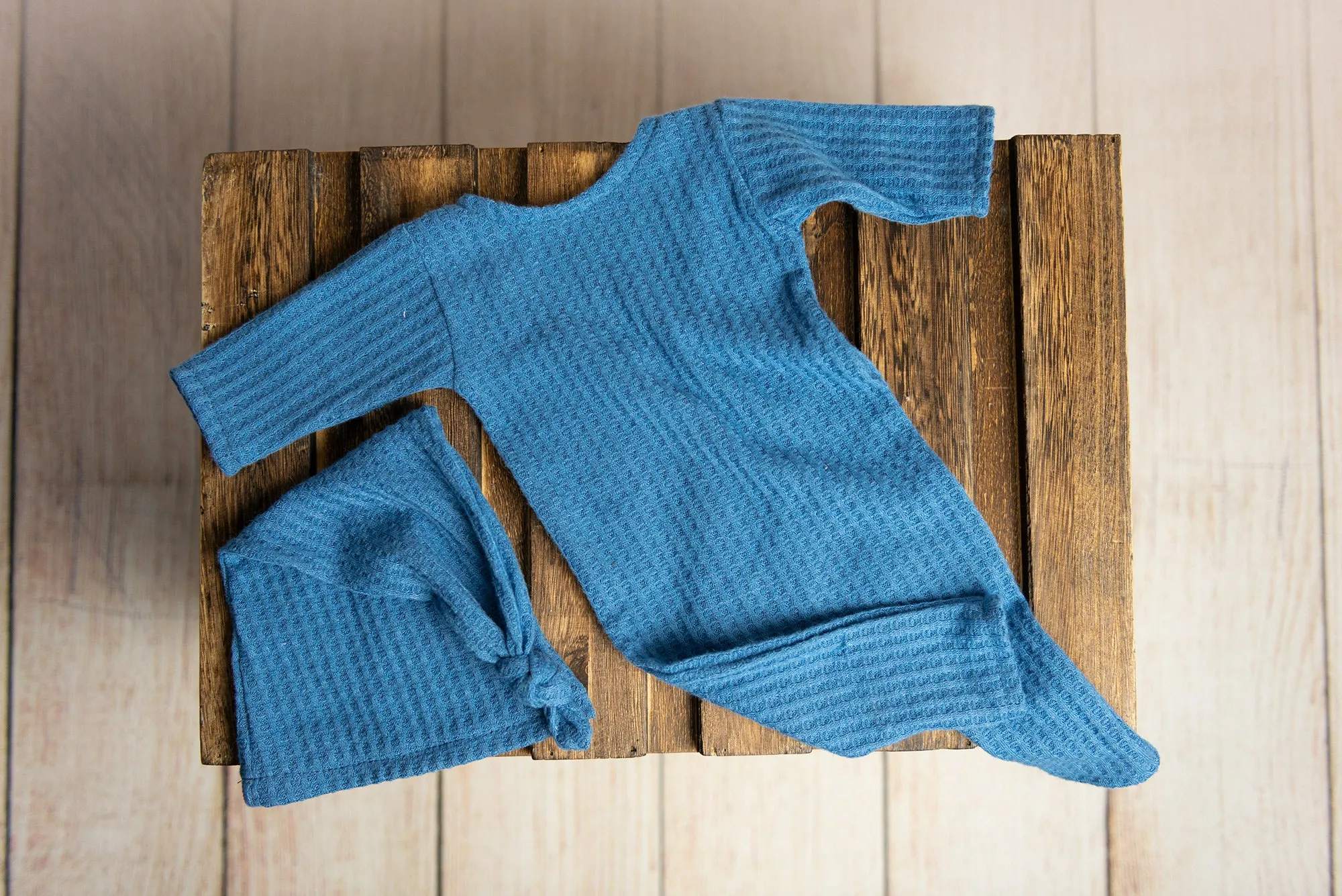 Open Foot Pajamas - Perforated - Denim