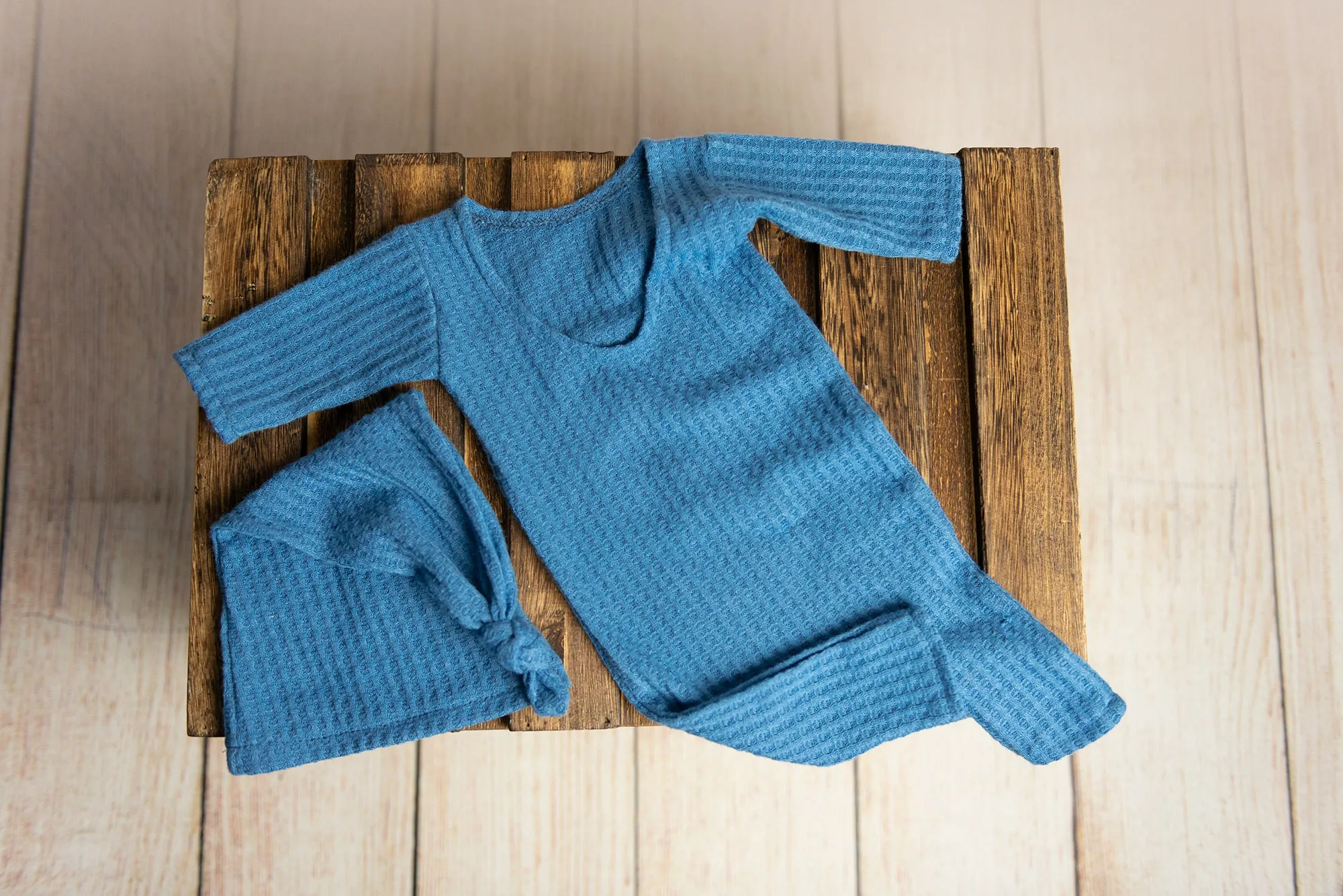 Open Foot Pajamas - Perforated - Denim