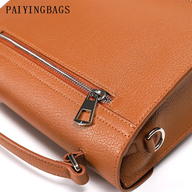 [PD0132]High-quality full-grain leather soft and durable can be worn crossbody or carried by hand messenger bag PD0132