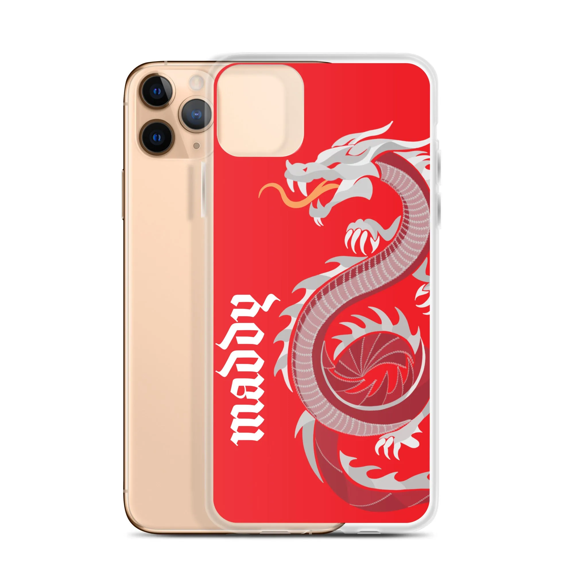 Personalized Dragon Clear Case for iPhone® Mobile - Red