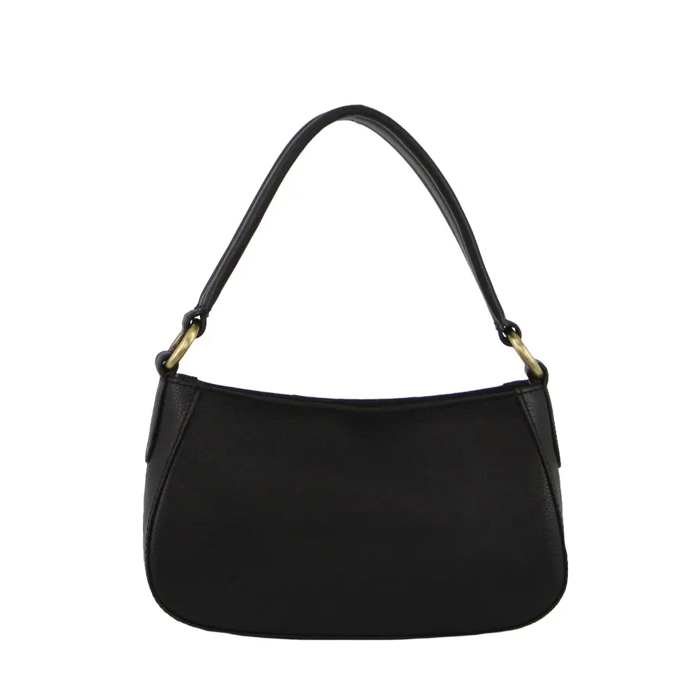 Pierre Cardin Ladies leather Flap Over Bag - Black