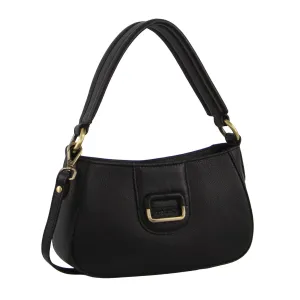 Pierre Cardin Ladies leather Flap Over Bag - Black