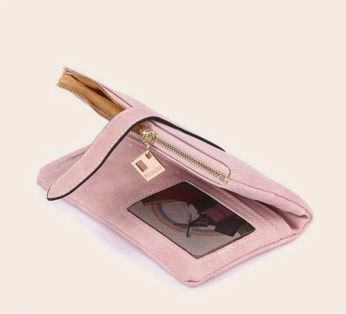 Pink Suede Wallet