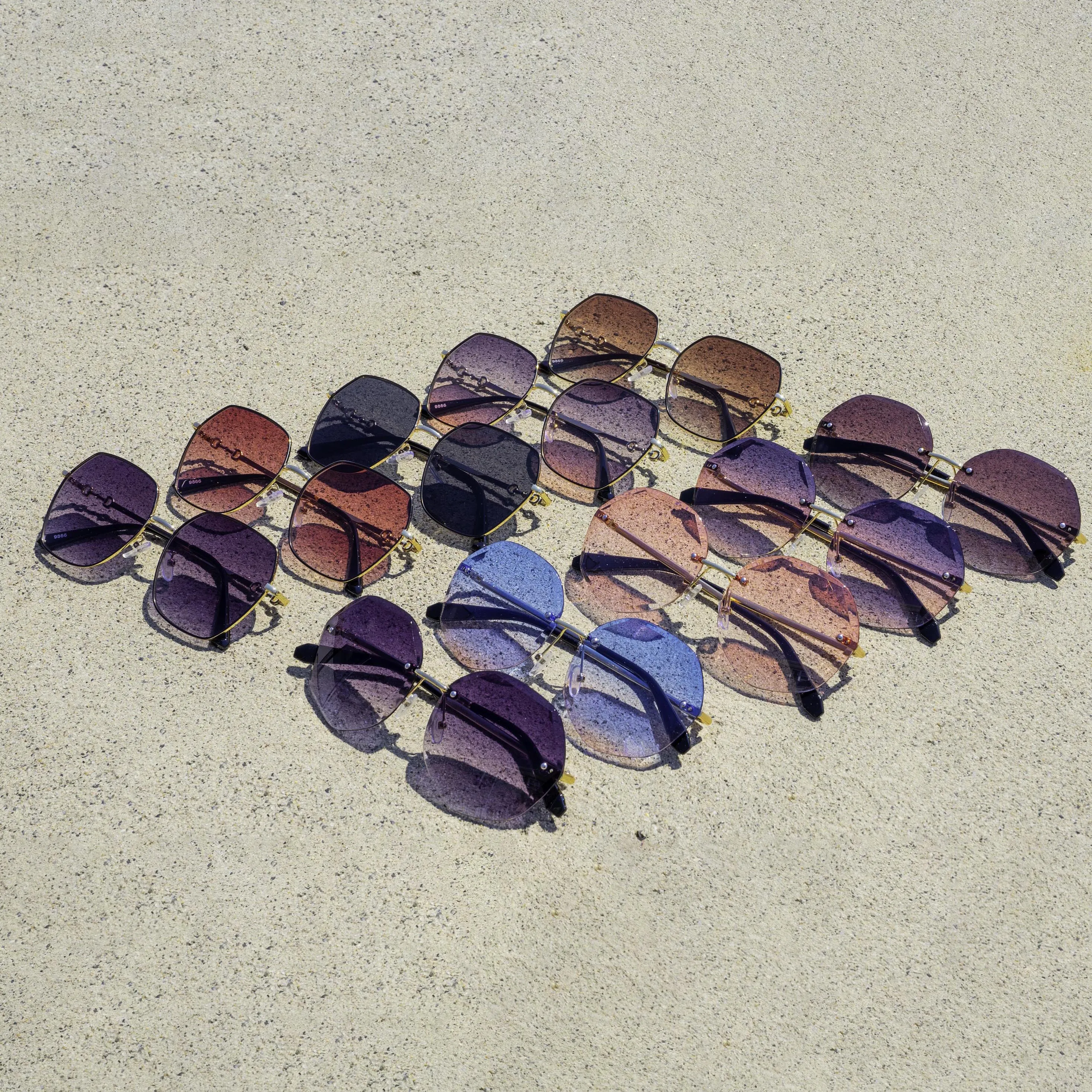 Polygon Stylish Oversized Gradient Sunglasses
