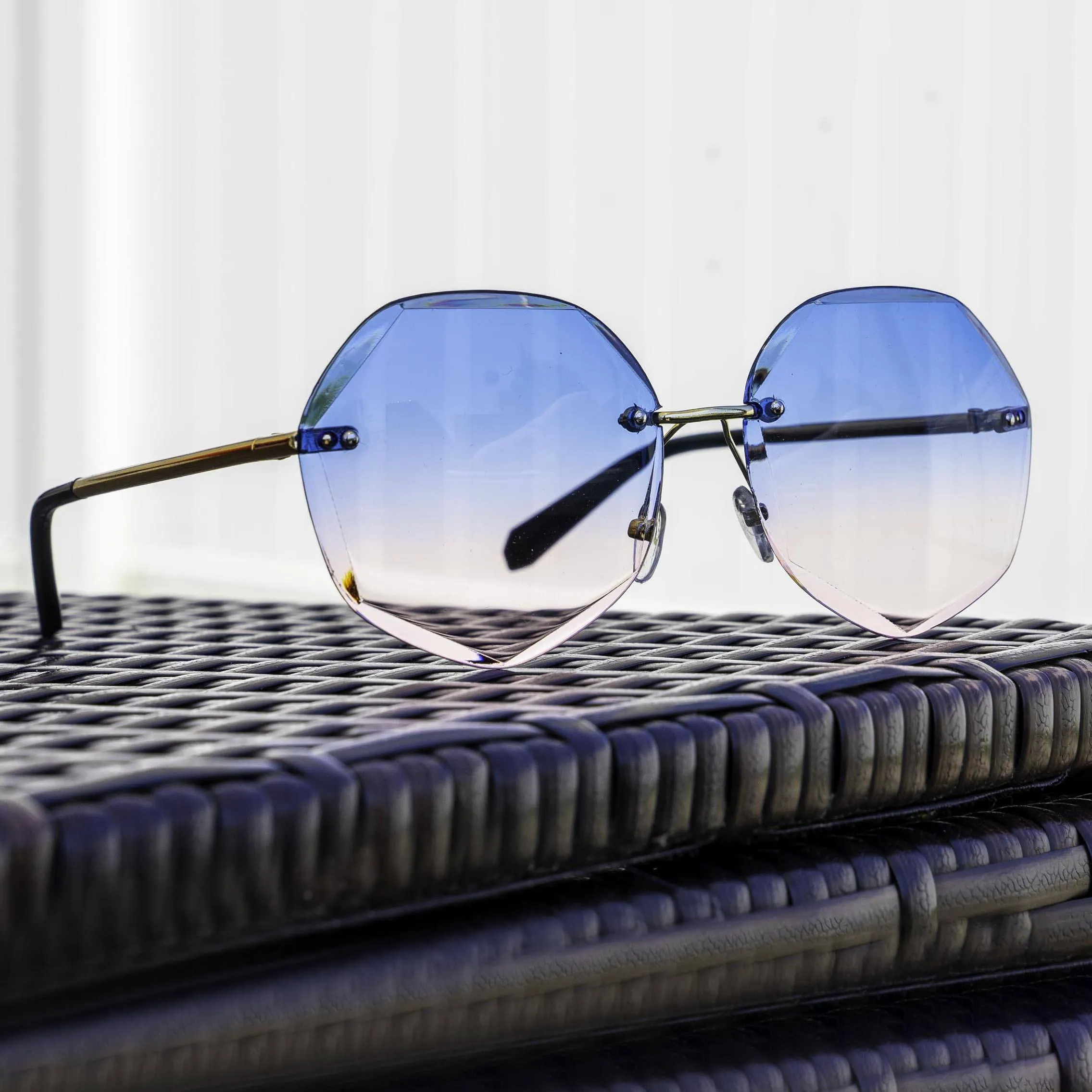 Polygon Stylish Oversized Gradient Sunglasses