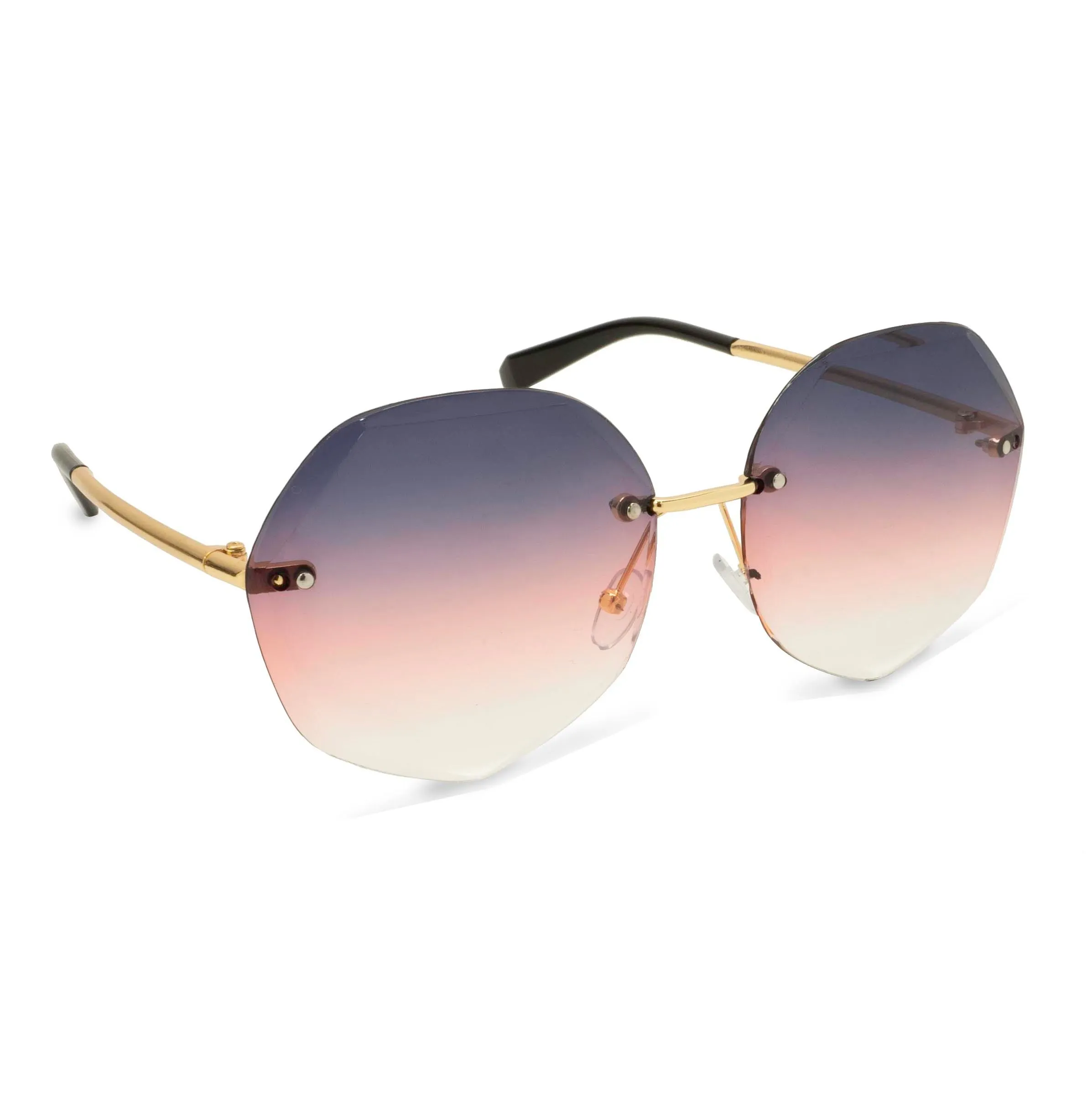 Polygon Stylish Oversized Gradient Sunglasses