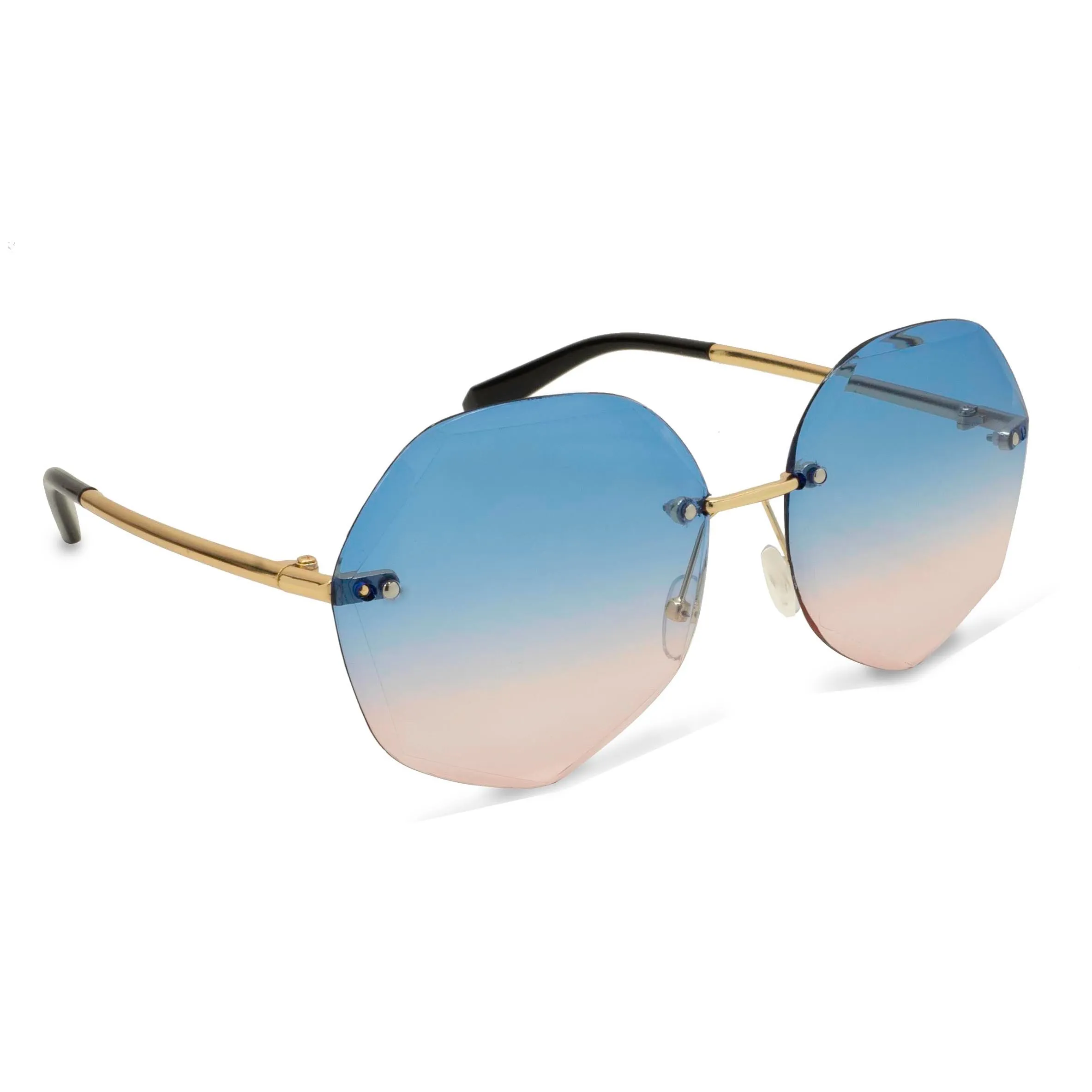 Polygon Stylish Oversized Gradient Sunglasses