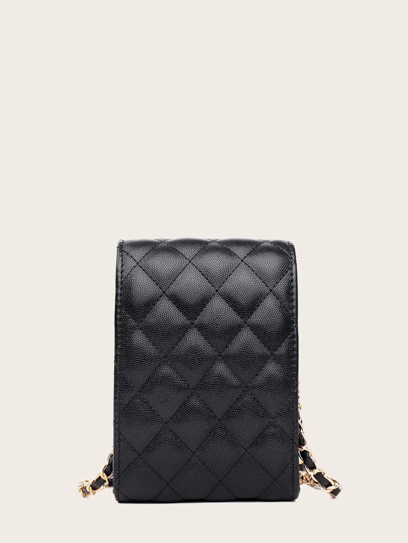 Quilted Flap Phone Bag With Purse