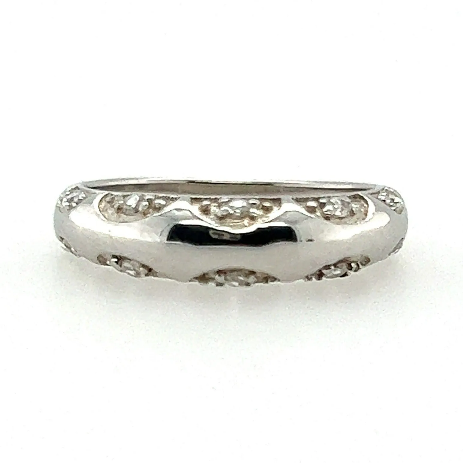 R395 Textured CZ Ring