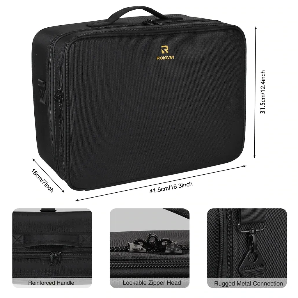 Relavel Extra Large Makeup Case - Black