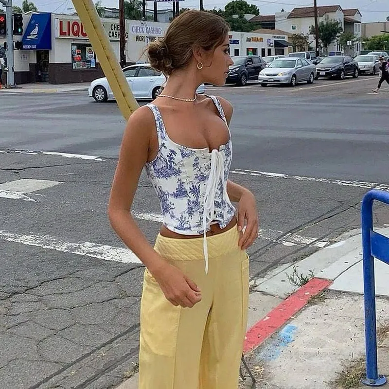 Renaissance Floral Stylish Croset Top
