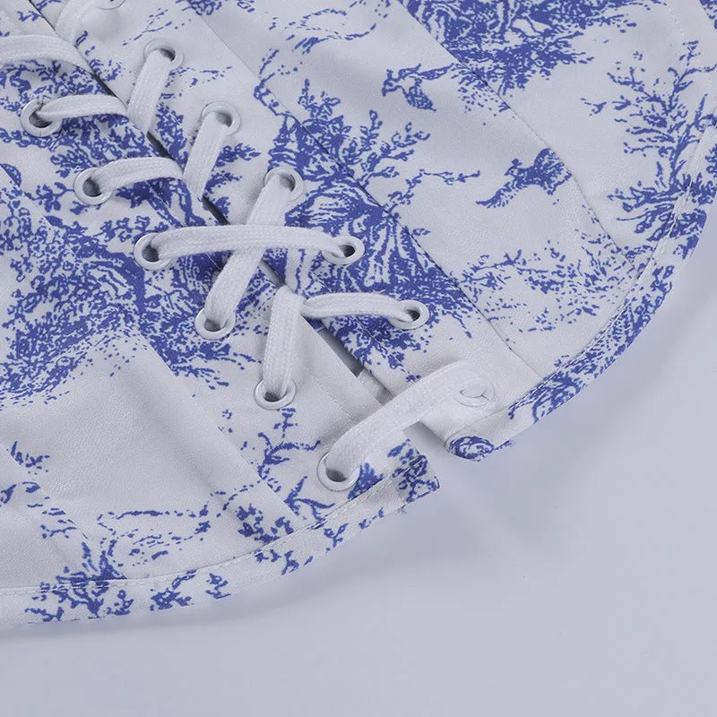 Renaissance Floral Stylish Croset Top