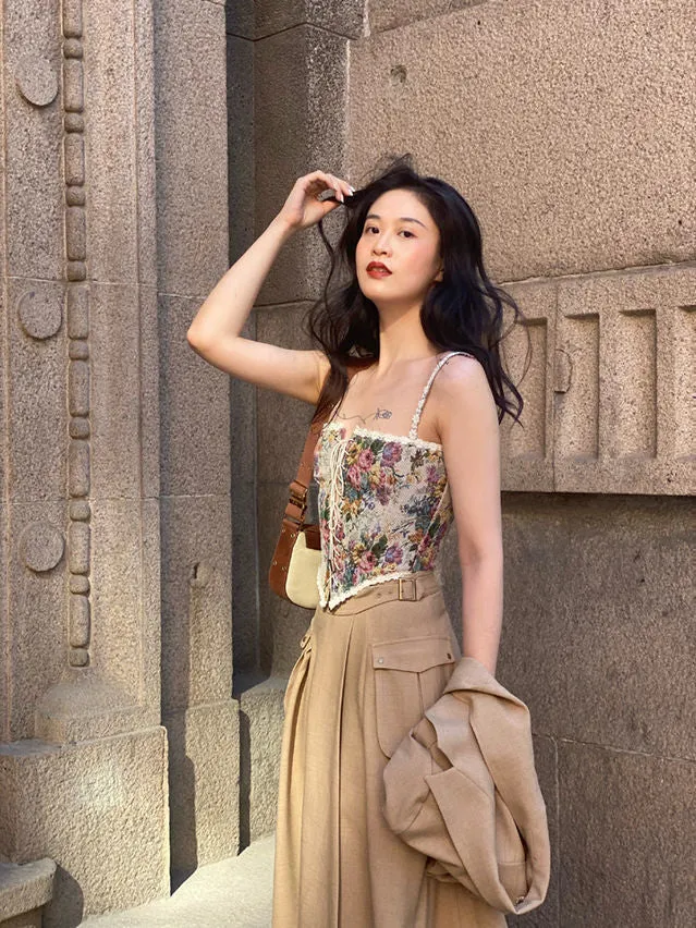 Renaissance Floral Stylish Croset Top