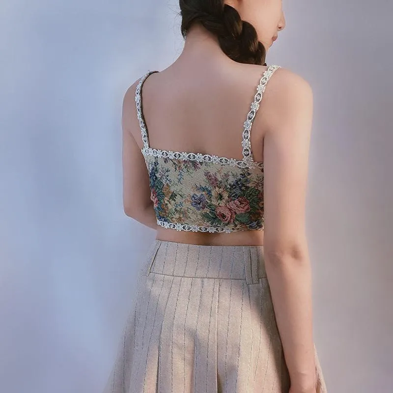 Renaissance Floral Stylish Croset Top