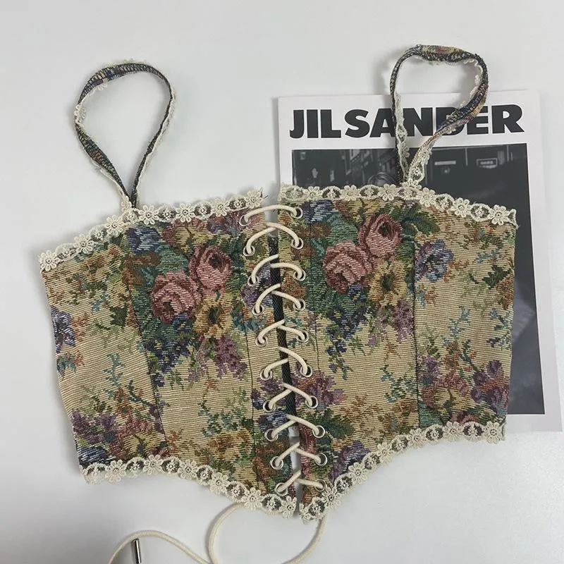 Renaissance Floral Stylish Croset Top