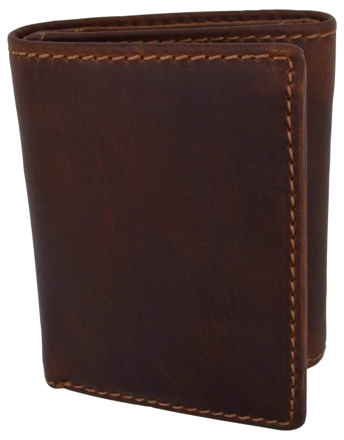 RFID Blocking Cazoro Mens Premium Vintage Leather Trifold Credit Card ID Wallet
