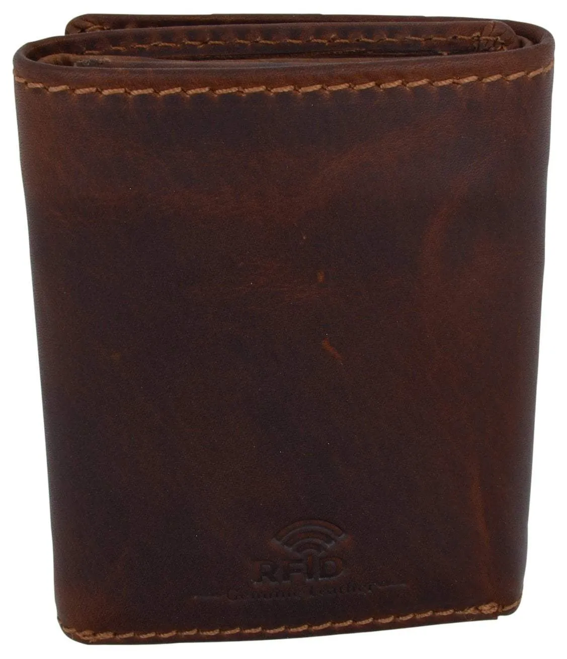 RFID Blocking Cazoro Mens Premium Vintage Leather Trifold Credit Card ID Wallet