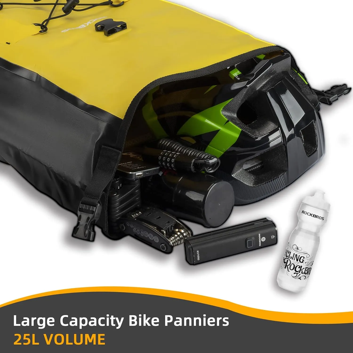 ROCKBROS 32L Waterproof Bike Panniers Durable Spacious Easy to Install