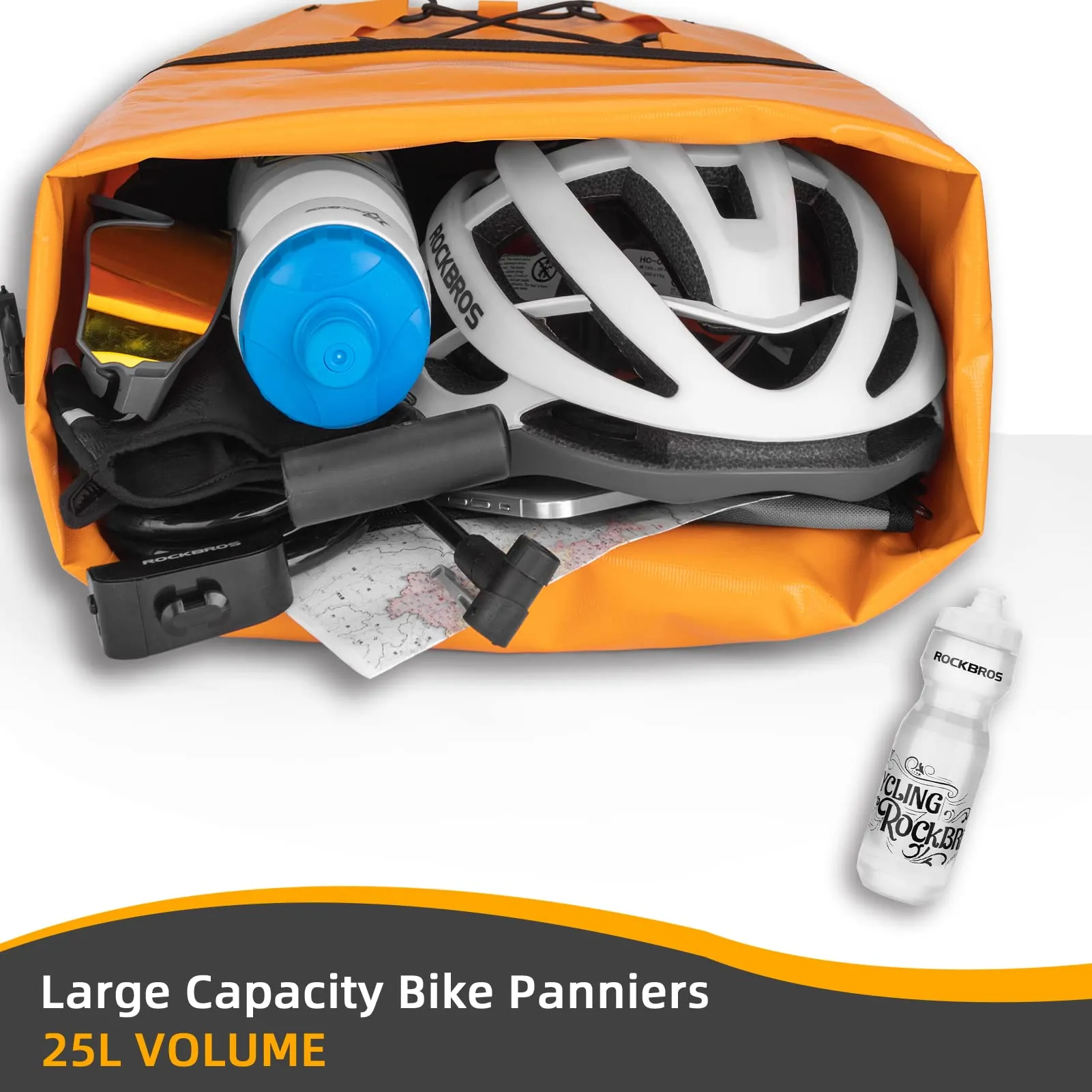 ROCKBROS 32L Waterproof Bike Panniers Durable Spacious Easy to Install