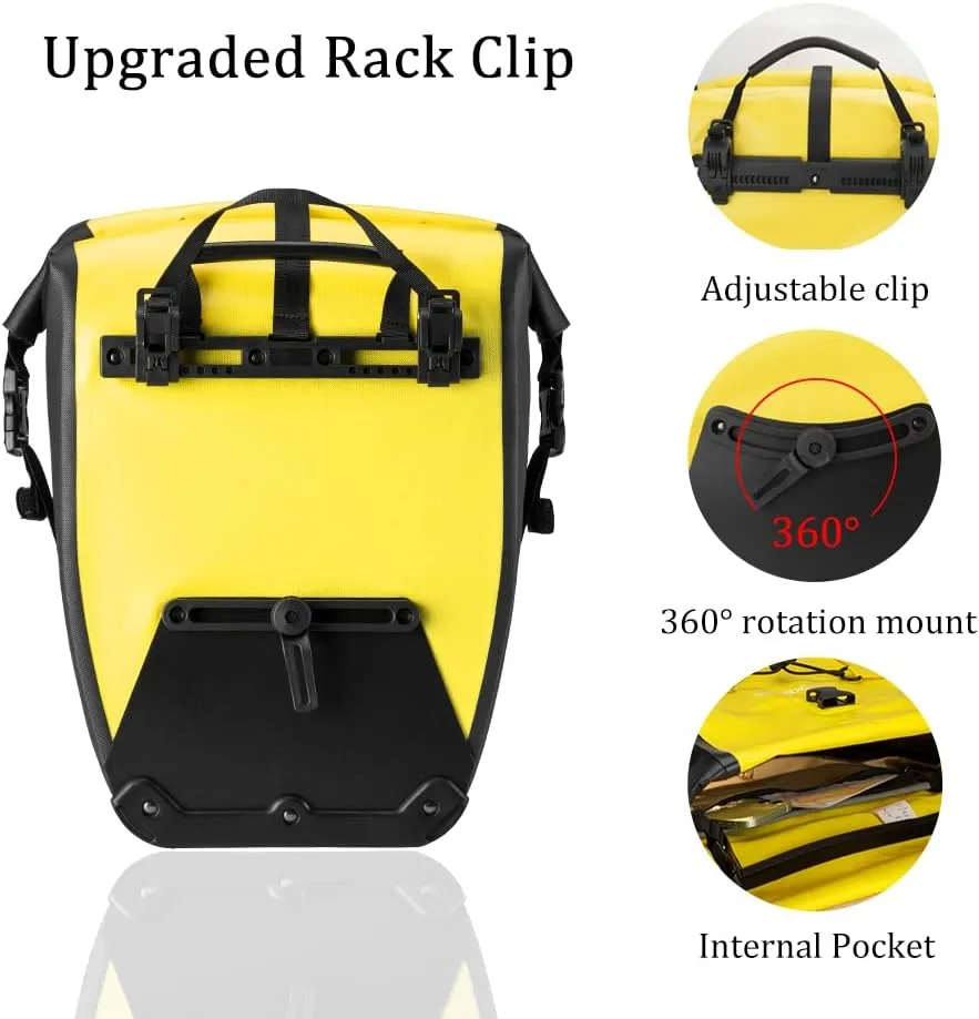 ROCKBROS 32L Waterproof Bike Panniers Durable Spacious Easy to Install