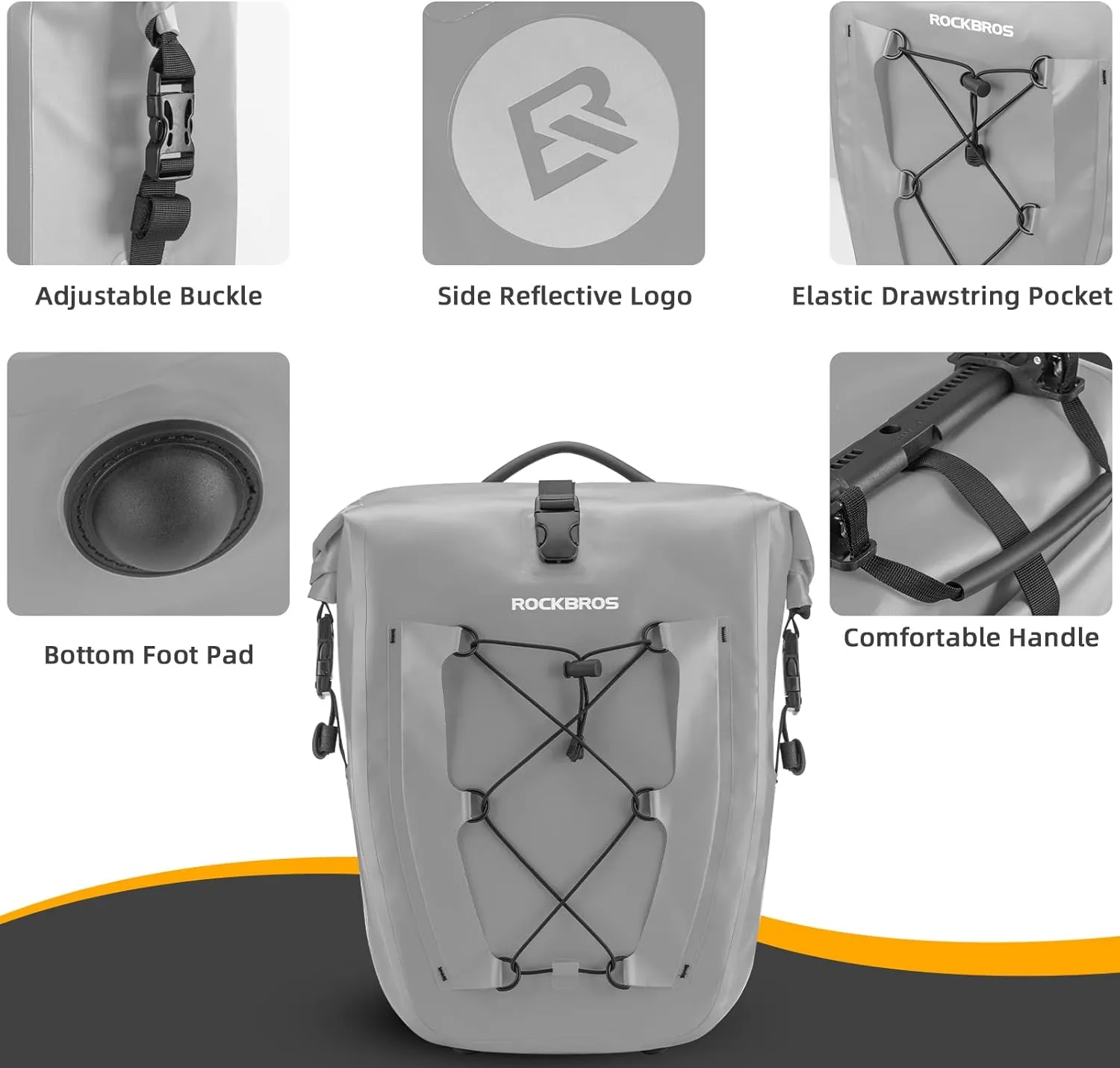 ROCKBROS 32L Waterproof Bike Panniers Durable Spacious Easy to Install