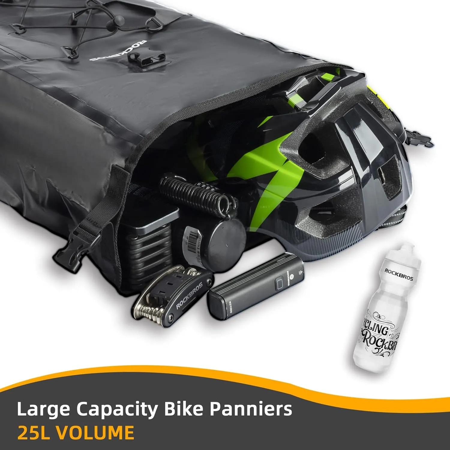 ROCKBROS 32L Waterproof Bike Panniers Durable Spacious Easy to Install